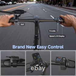 AOVOPRO Electric Scooter, 14'' Foldable E-Scooter with Suspension & Rear Seat Box