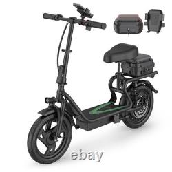 AOVOPRO Electric Scooter, 22AH Foldable E-Scooter with Suspension & Rear Seat Box