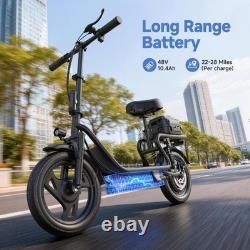 AOVOPRO Electric Scooter, 22AH Foldable E-Scooter with Suspension & Rear Seat Box