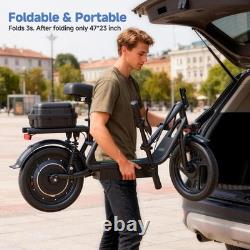 AOVOPRO Electric Scooter, 22AH Foldable E-Scooter with Suspension & Rear Seat Box