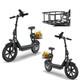 AOVOPRO Electric Scooter Adults Foldable Scooter Seat & Carry Basket E Mopeds