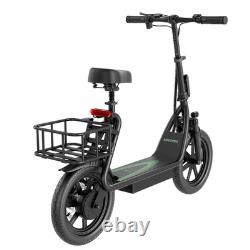 AOVOPRO Electric Scooter Adults Foldable Scooter Seat & Carry Basket E Mopeds