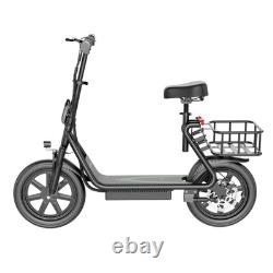 AOVOPRO Electric Scooter Adults Foldable Scooter Seat & Carry Basket E Mopeds