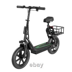 AOVOPRO Electric Scooter Adults Foldable Scooter Seat & Carry Basket E Mopeds