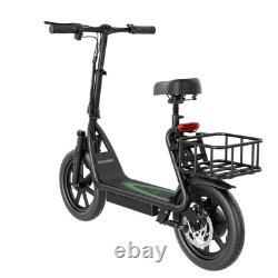 AOVOPRO Electric Scooter Adults Foldable Scooter Seat & Carry Basket E Mopeds