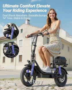 AOVOPRO Electric Scooter Adults with Seat & Luggage Peak 750W 48V 10.4Ah 14