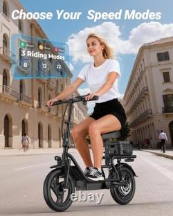 AOVOPRO Electric Scooter Adults with Seat & Luggage Peak 750W 48V 10.4Ah 14