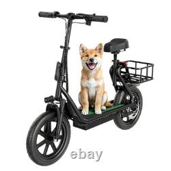 AOVOPRO Electric Scooter for Adults, 14INCH ESCOOTER with Seat Luggage Basket