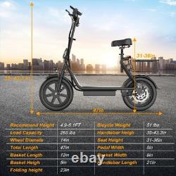 AOVOPRO Electric Scooter for Adults, 14INCH ESCOOTER with Seat Luggage Basket