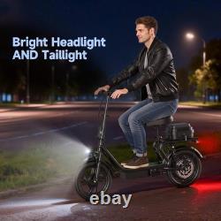 AOVOPRO Electric Scooter for Adults, 14INCH ESCOOTER with Seat Luggage Basket