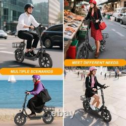 AOVOPRO Electric Scooter for Adults, 14INCH ESCOOTER with Seat Luggage Basket