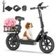 AOVOPRO Electric Scooter for Adults with Seat Range 50Miles, Foldable E-Scooter