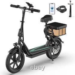 AOVOPRO Electric Scooter for Adults with Seat Range 50Miles, Foldable E-Scooter