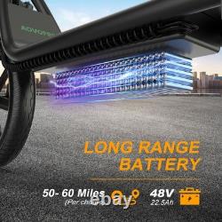 AOVOPRO Electric Scooter for Adults with Seat Range 50Miles, Foldable E-Scooter