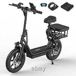AOVOPRO Electric Scooter with Seat, Commuter Foldable, 500W 10.4Ah Battery 22mph