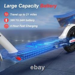 AOVOPRO White 350W 8.5' Foldable Electric Scooter for Adults and Child 19Miles