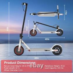 AOVOPRO White 350W 8.5' Foldable Electric Scooter for Adults and Child 19Miles