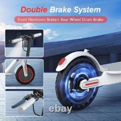 AOVOPRO White 350W 8.5' Foldable Electric Scooter for Adults and Child 19Miles