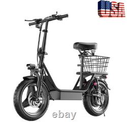 ASKGO 14 Electric Scooter with Seat Commuter Foldable 650W 13Ah Battery 25mph