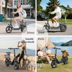 ASKGO 14 Electric Scooter with Seat Commuter Foldable 650W 13Ah Battery 25mph