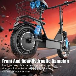ASKGO 14 Electric Scooter with Seat Commuter Foldable 650W 13Ah Battery 25mph