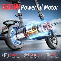 ASKGO 2025 Adult 500W Electric Scooter with Seat Foldable 48V 13AH 25MPH 30Mile
