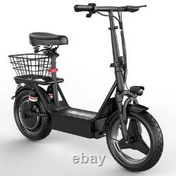 ASKGO Adult Electric Scooter With Seat Commuter Foldable 1200W 15Ah Battery 30mph