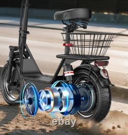 ASKGO Adult Electric Scooter With Seat Commuter Foldable 1200W 15Ah Battery 30mph