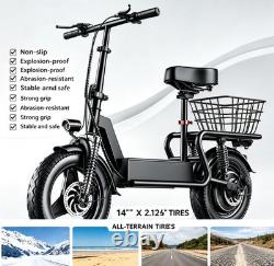 ASKGO Electric Scooter with Seat 35Miles 27MPH 14 Foladable Commuting Scooter
