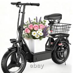 ASKGO Electric Scooter with Seat 45Miles 30MPH 14 Foladable Commuting Scooter