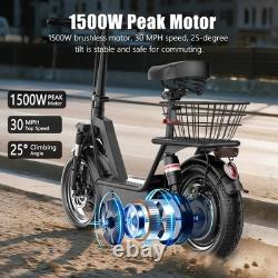 ASKGO Electric Scooter with Seat 45Miles 30MPH 14 Foladable Commuting Scooter