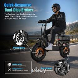 ASKGO Electric Scooter with Seat 45Miles 30MPH 14 Foladable Commuting Scooter