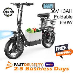 ASKGO K8 Adults Electric Scooter with Seat 650W 36V 13Ah Battery 20MPH 20Miles