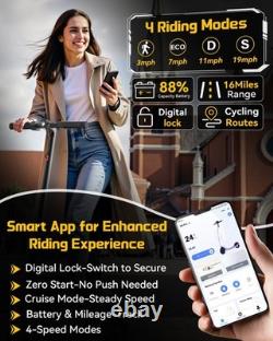 Adult Electric Scooter 19MPH Long Range Folding E-Scooter City Safe Commuter APP