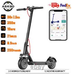 Adult Electric Scooter 350W Motor 8.5 21Mile 19 Mph Foldable Commuting EScooter