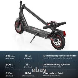 Adult Electric Scooter 500W 30KM Long Range Folding E-Scooter 10 inch Solid Tire