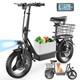 Adult Electric Scooter 650W Peak Motor 36V 13AH 25MPH 30Miles Range with Seat