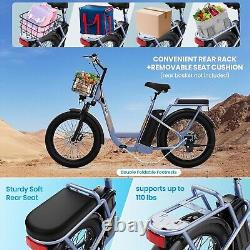 Adult Electric Scooter With Seat 1200W 20 Fat Tire Commuter Folding E-Scooter