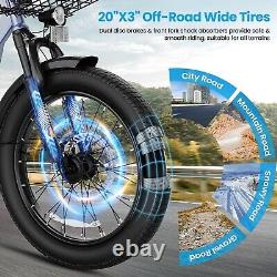 Adult Electric Scooter With Seat 1200W 20 Fat Tire Commuter Folding E-Scooter
