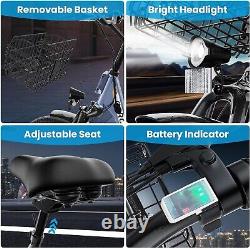 Adult Electric Scooter With Seat 1200W 20 Fat Tire Commuter Folding E-Scooter