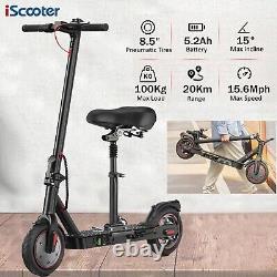 Adult Electric Scooter With Seat 350W Long Range 8.5'' Pneumatic Tire E-Scooter