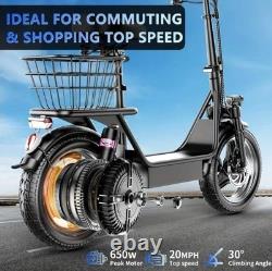 Adult Electric Scooter with Double Brakes, 650w motor, Over 30mph Speed