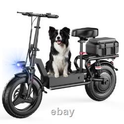 Adult Electric Scooter with Seat 14 Tire 48V 15AH 25MPH 45Miles1500W Peak Motor