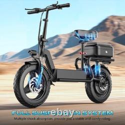 Adult Electric Scooter with Seat 14 Tire 48V 15AH 25MPH 45Miles1500W Peak Motor