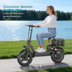 Adult Electric Scooter with Seat 14 Tire 48V 15AH 25MPH 45Miles1500W Peak Motor