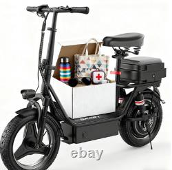 Adult Electric Scooter with Seat 14 Tire 48V 15AH 30MPH 45Miles1500W Peak Motor