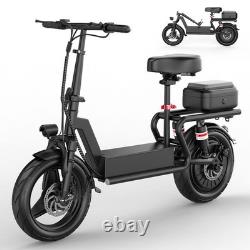 Adult Electric Scooter with Seat 14 Tire 48V 15AH 30MPH 45Miles1500W Peak Motor