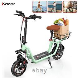 Adult Electric Scooter with Seat 500W 21Miles Long Range 12'' Commuter E-Scooter