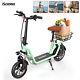 Adult Electric Scooter with Seat 500W 21Miles Long Range 12'' Commuter E-Scooter