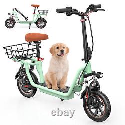 Adult Electric Scooter with Seat 500W 21Miles Long Range 12'' Commuter E-Scooter